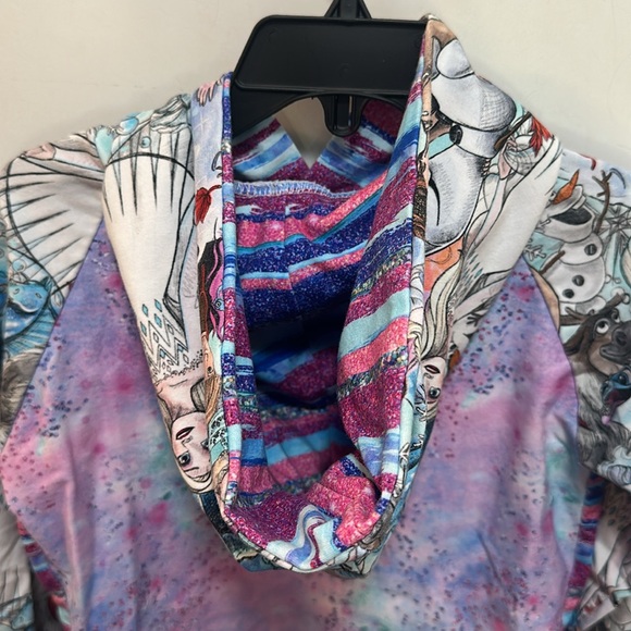 Boutique Disney Frozen Colorful Character Print Hoodie With Pockets - Picture 9 of 11